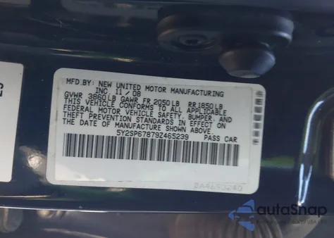 2009 Pontiac Vibe z USA, uszkodzony, nr VIN 5Y2SP67879Z465239